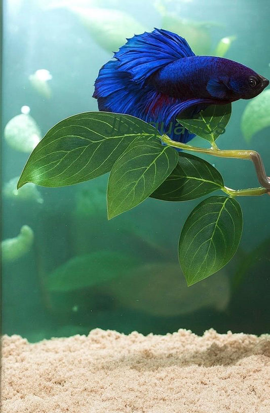 Silk Betta Resting Leaf – Aquarium Fish Bed, Double Leaf Design