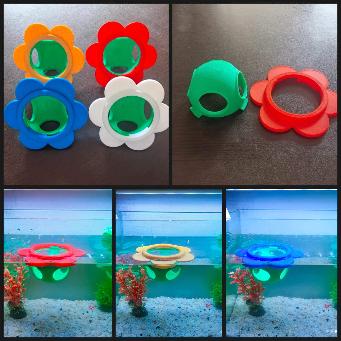 Floating Betta Hammock, Floating Hide & Floating feeding ring! Unique Flower Designed Aquarium Decor