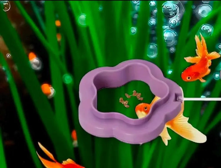 Floating fish Feeder Rings With Suction Cup - Aquarium Decor - Heart and Flower Shaped
