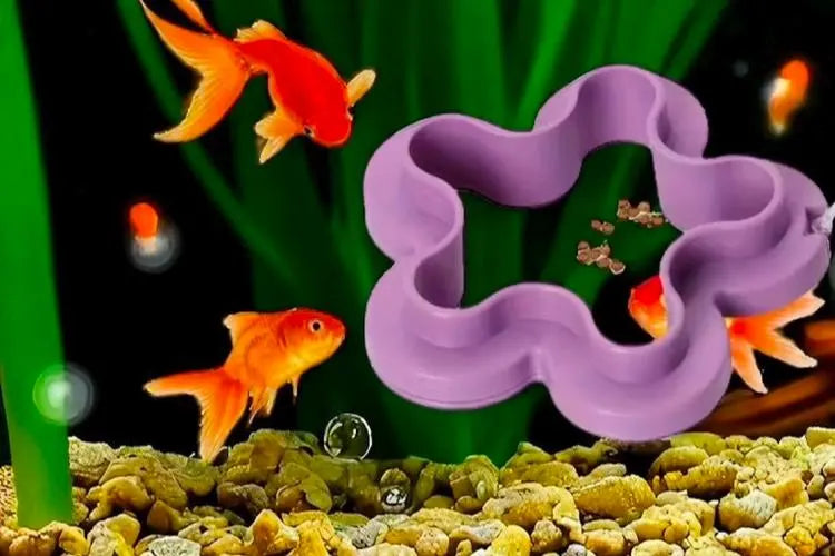 Floating fish Feeder Rings With Suction Cup - Aquarium Decor - Heart and Flower Shaped