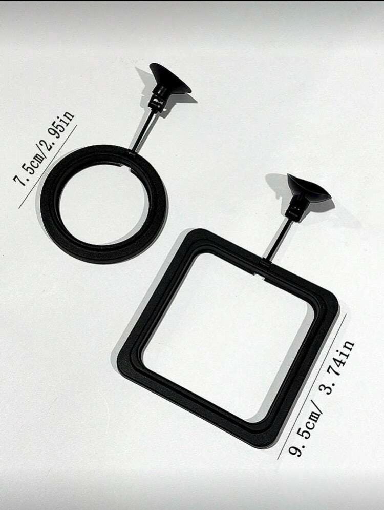 Floating Fish Feeder Rings With Suction Cup - Aquarium Decor - Multiple Shapes and Colors