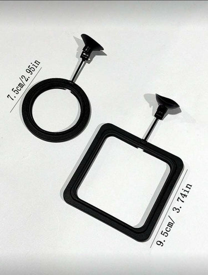 Floating Fish Feeder Rings With Suction Cup - Aquarium Decor - Multiple Shapes and Colors