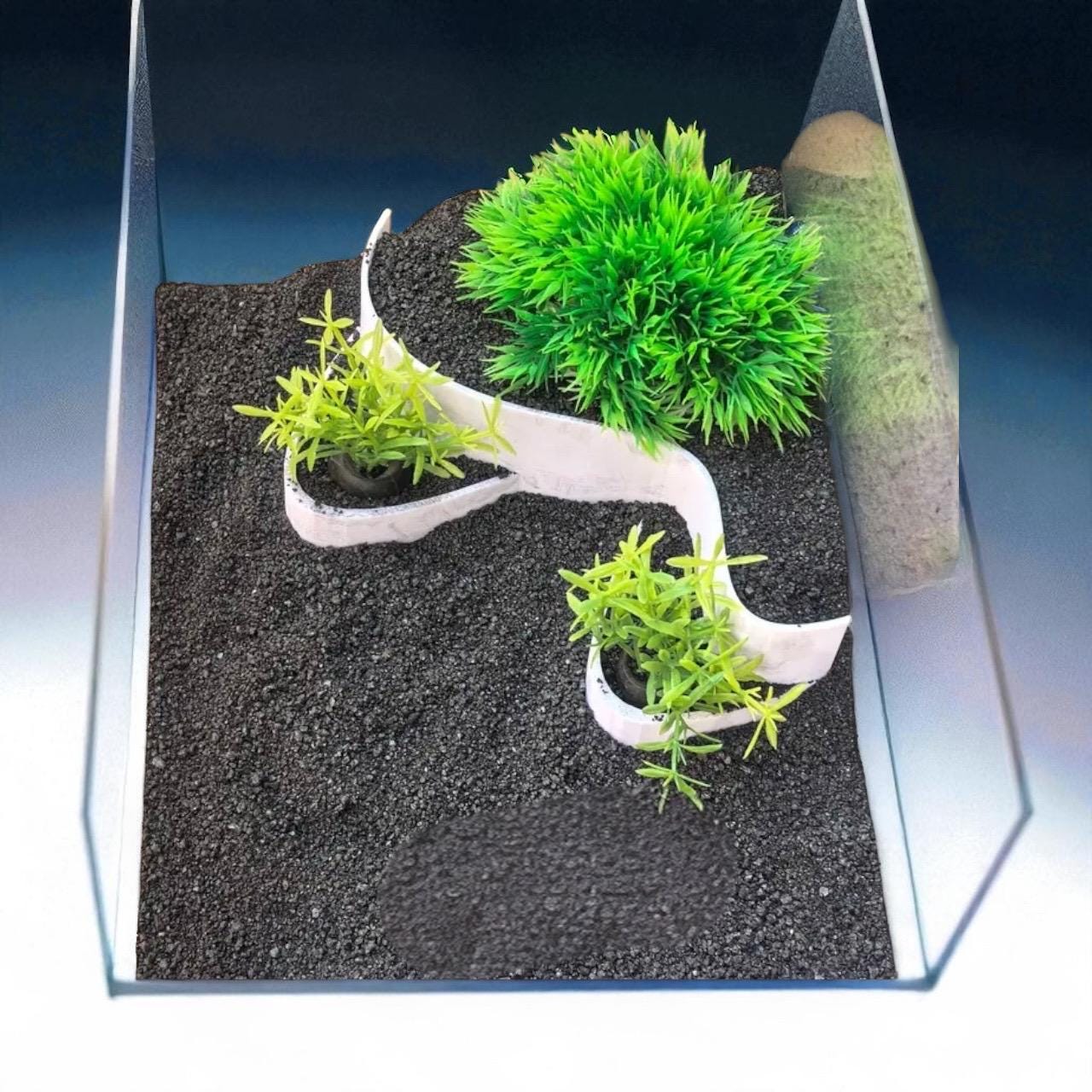 Aquarium Plant Holder: 3-Section Aquatic Decor