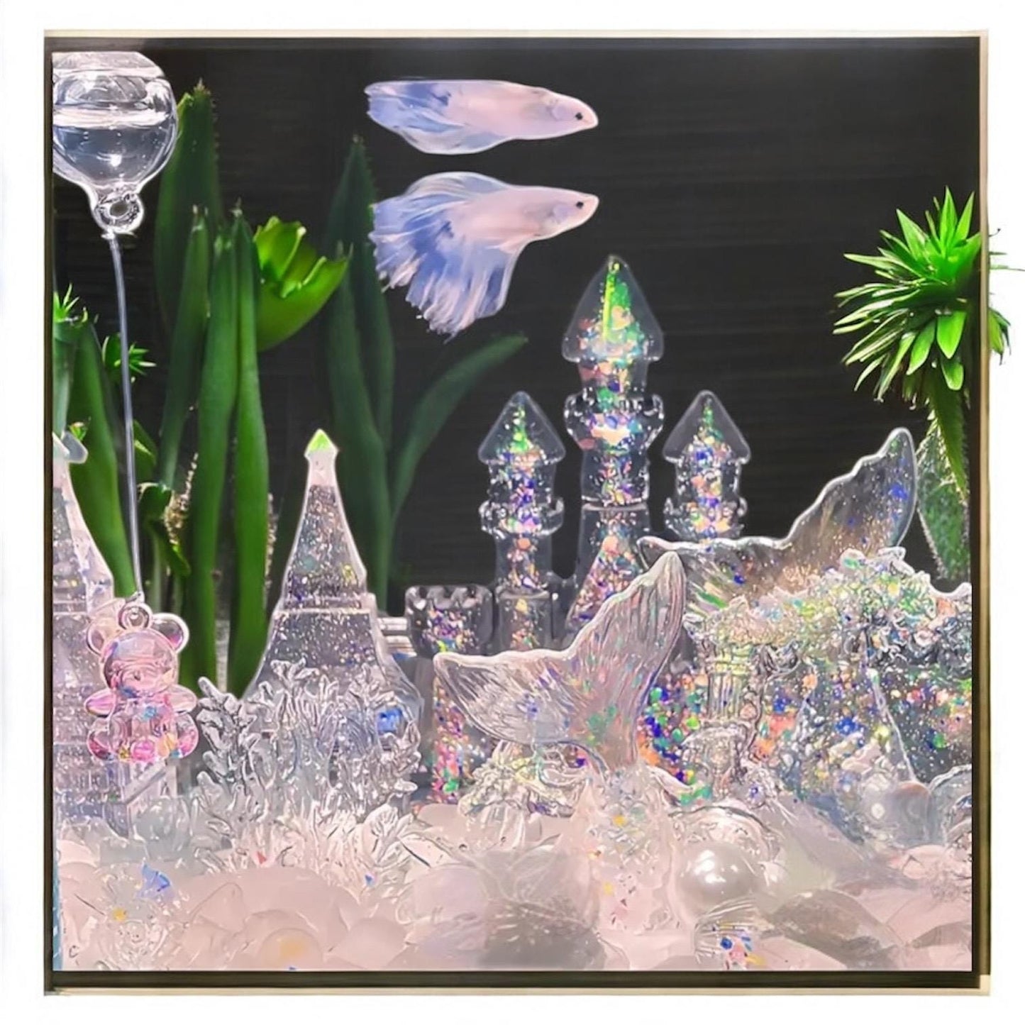 Mermaid Tail Aquarium Decor - Betta Fish Tank - Aquascape