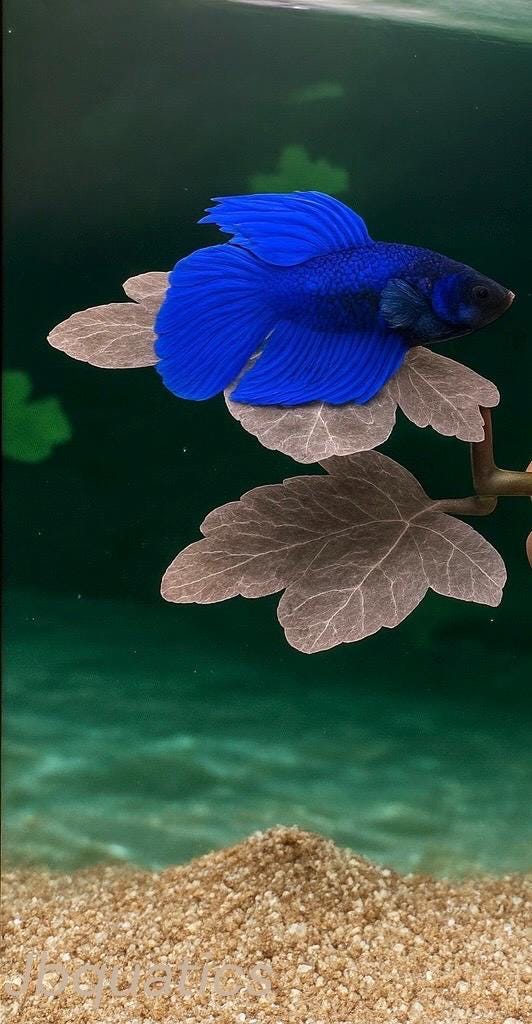 Silk Betta Resting Leaf – Aquarium Fish Bed, Double Leaf Design