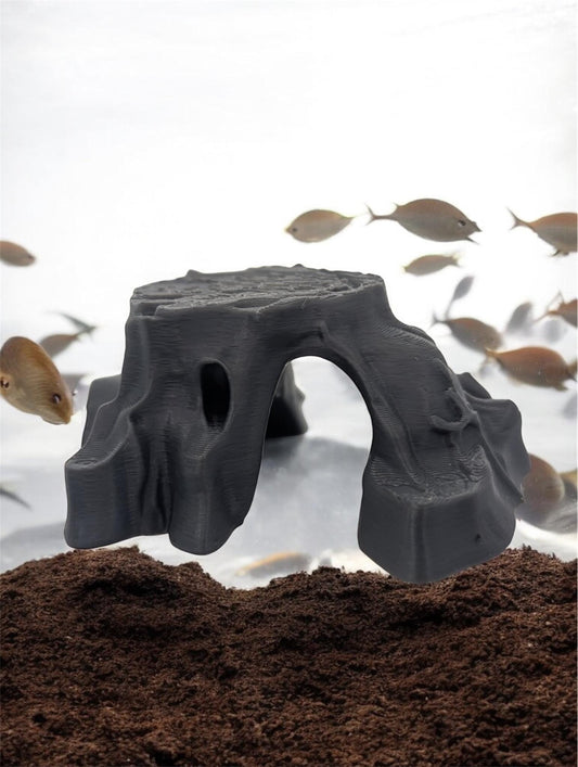 Aquarium or Reptile Cave Hideout – Natural Rock Style Shelter for Fish, Betta, Shrimp & Reptiles – Terrarium Tank Decor
