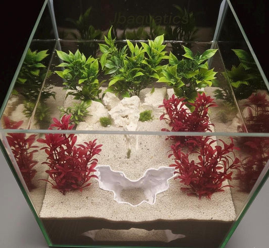 Underground Canyon Aquarium Cave Hide | Natural Rock Tunnel Shelter for Fish, Shrimp and Betta | Aquascape and Terrarium Decor