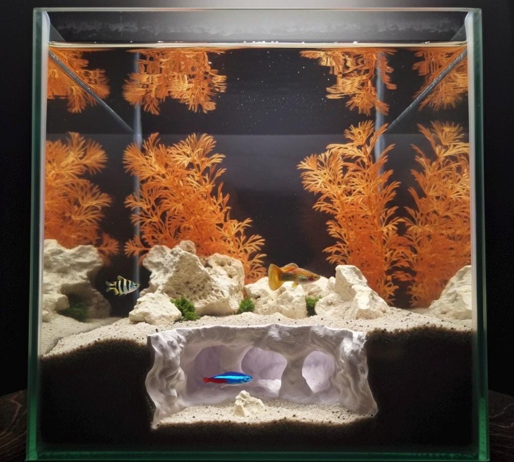 Underwater Lost City of Atlantis Cave - The Sunken Ruins | Aquarium Decoration - Shrimp, Fish Tank and Terranium Aquascape