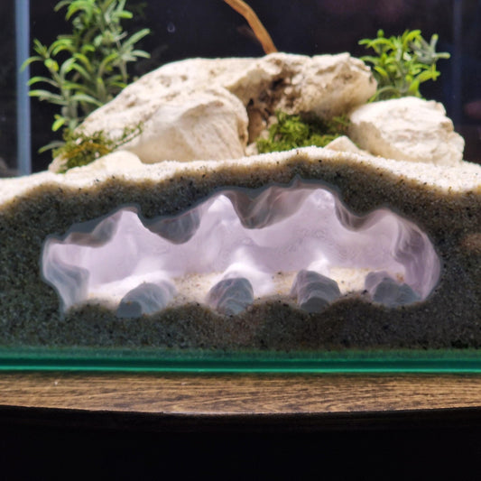 Naturalistic Ravine Den | Multi-Level Aquarium & Terrarium Rock Structure | Dual Entry Cave - Safe Hideaway for Reptiles, Shrimp and Fish