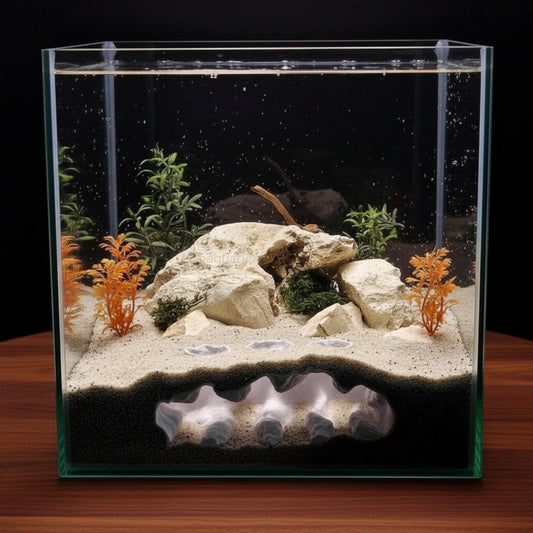 Naturalistic Ravine Den | Multi-Level Aquarium & Terrarium Rock Structure | Dual Entry Cave - Safe Hideaway for Reptiles, Shrimp and Fish