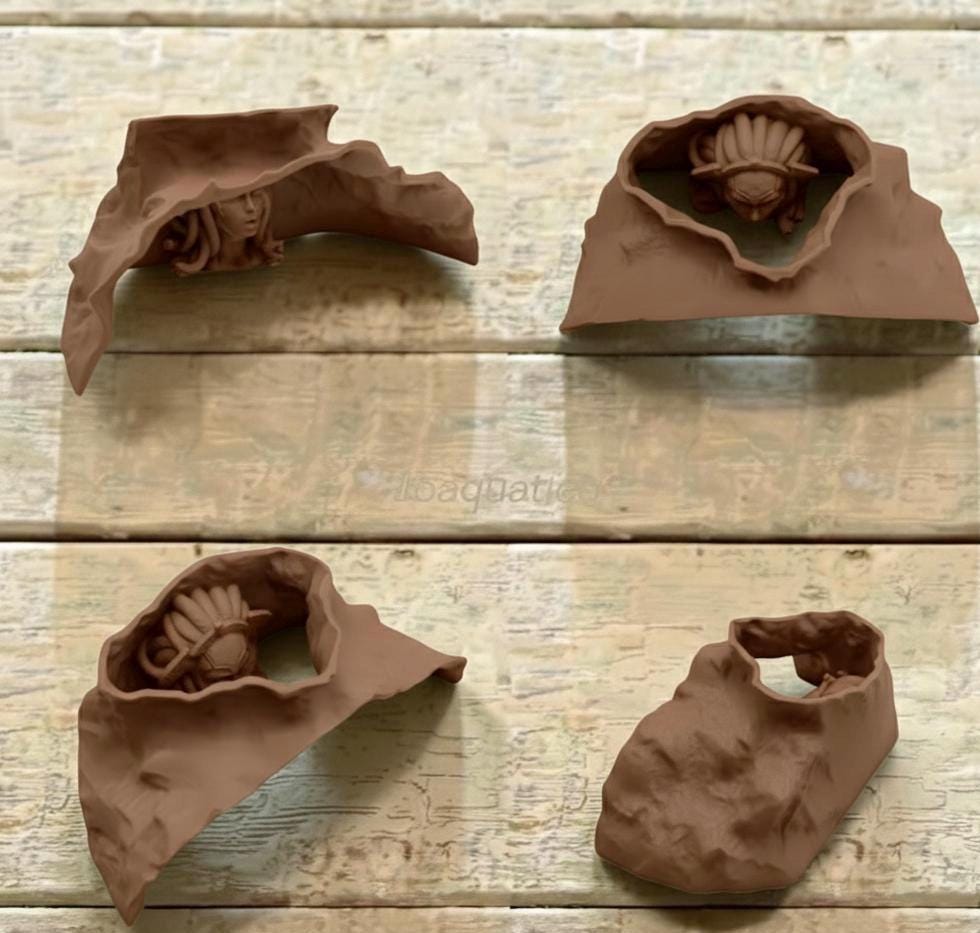 Medusa’s Lair Aquarium Hideout – Mythical Fish Cave Décor for Aquascapes & Terrariums - Underground Cave - The Catacombs