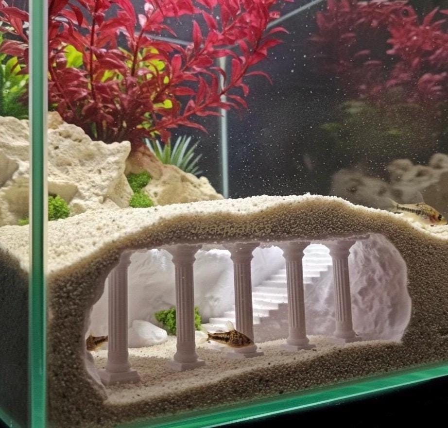The Buried City of Pompeii Roman Ruins Aquarium Decor | Underground Cave | Natural Stone Look