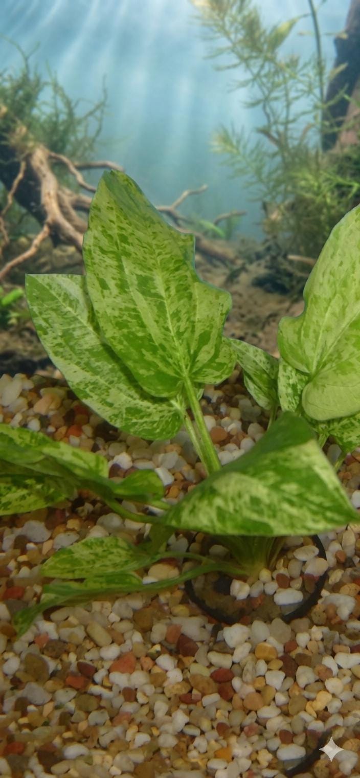 Marble Radican Queen Sword Plant  Echinodorus Marble Queen Live Aquarium Plant  Variegated Freshwater Fish Tank Plant  Aquascape Pla
